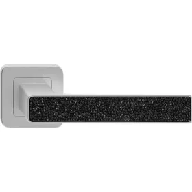   DECO ajtókilincs kerek rozettás nikkel + GLAMOUR betét fekete kristályok BB