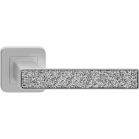   DECO ajtókilincs kerek rozettás nikkel + GLAMOUR betét ezüst kristályok BB