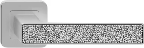 DECO ajtókilincs kerek rozettás nikkel + GLAMOUR betét ezüst kristályok PZ