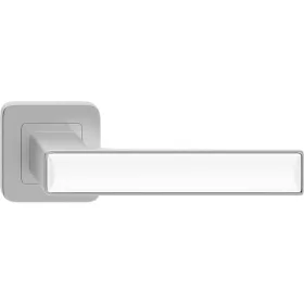   DECO ajtókilincs kerek rozettás szatén nikkel + fényes fehér BB