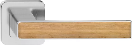 DECO ajtókilincs kerek rozettás szatén nikkel + arany tölgy (görög tölgy) Csak kilincs felső rozett