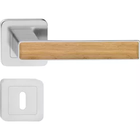   DECO ajtókilincs kerek rozettás szatén nikkel + arany tölgy (görög tölgy) BB