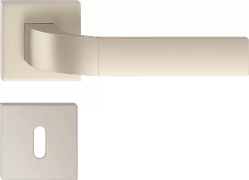 FOKS ajtókilincs szögletes rozettás K - szín: nikkel szatén bársony BB