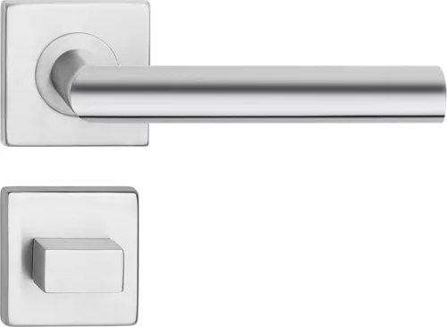 LEDA ajtóajtókilincs négyzet alakú rozettás rozsdamentes acél WC