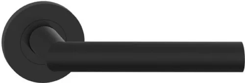 NOVA ajtókilincs kerek rozettás fekete rozsdamentes acél Csak kilincs felső rozettán