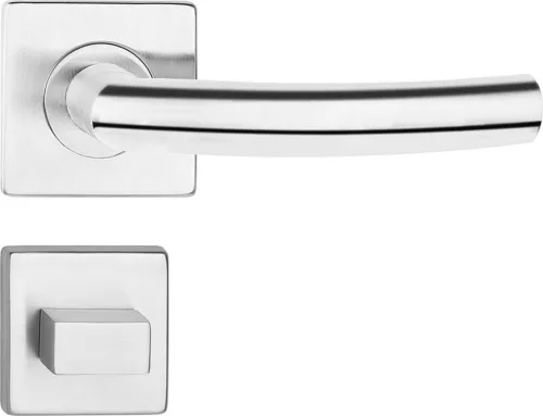PROXIMA ajtókilincs szögletes rozettás rozsdamentes acél WC