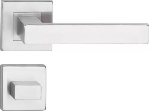 TOPAZ ajtóajtókilincs négyzet alakú rozettás rozsdamentes acél WC