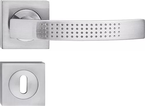 ASTRA ajtóajtókilincs szögletes rozettás szálcsiszolt nikkel BB