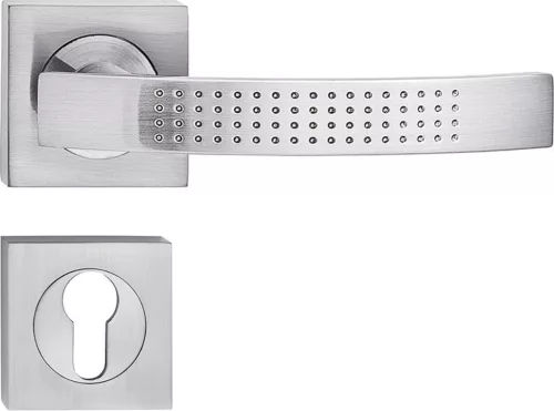 ASTRA ajtóajtókilincs szögletes rozettás szálcsiszolt nikkel PZ