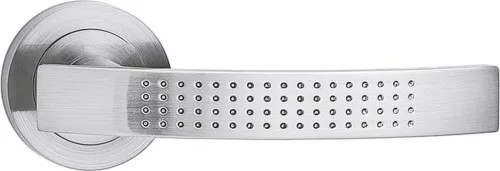 ASTRA ajtókilincs kerek rozettás szálcsiszolt nikkel Csak kilincs felső rozettán