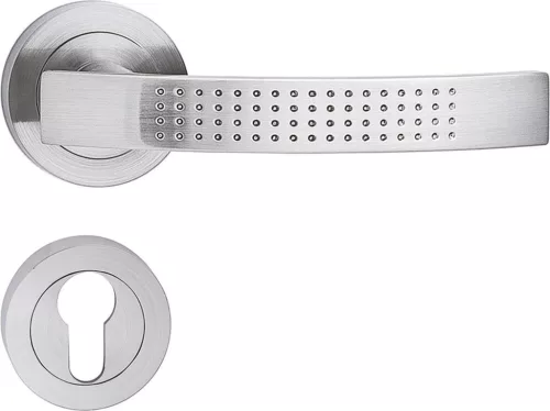 ASTRA ajtókilincs kerek rozettás szálcsiszolt nikkel PZ