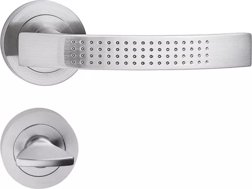 ASTRA ajtókilincs kerek rozettás szálcsiszolt nikkel WC