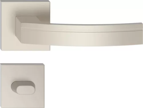 BARCELONA ajtókilincs szögletes K-rozettás nikkel szatén WC