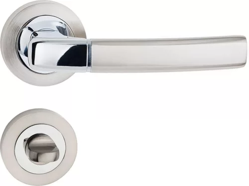 CAMILA ajtóajtókilincs kerek rozettás szatén króm WC