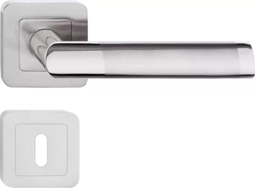 DARO ajtókilincs kerek rozettás szálcsiszolt nikkel/króm BB