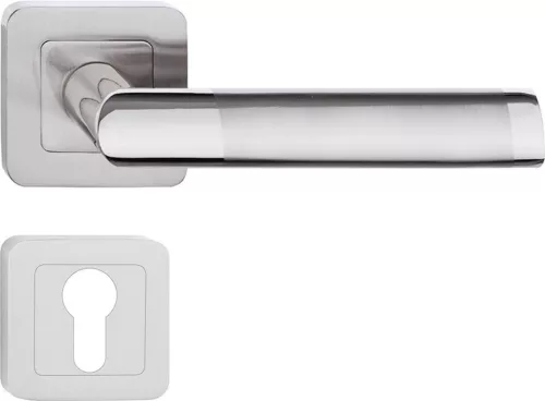 DARO ajtókilincs kerek rozettás szálcsiszolt nikkel/króm PZ