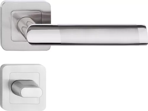 DARO ajtókilincs kerek rozettás szálcsiszolt nikkel/króm WC