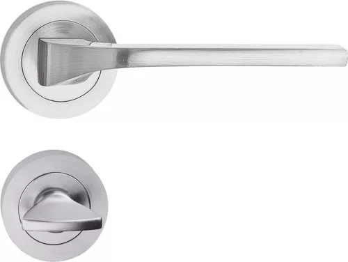 FEBE ajtókilincs kerek rozettás szálcsiszolt nikkel WC