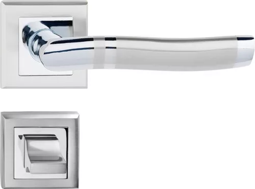 PLEJADA ajtóajtókilincs szögletes rozettás szatén króm WC