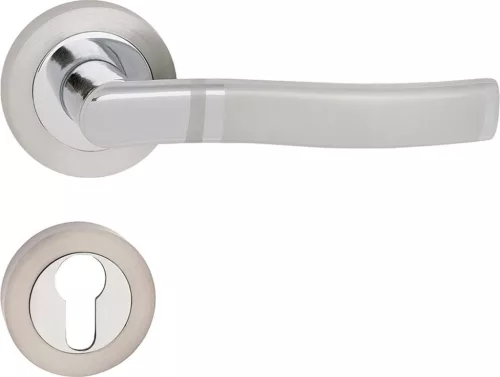 PLEJADA ajtóajtókilincs kerek rozettás szatén króm PZ