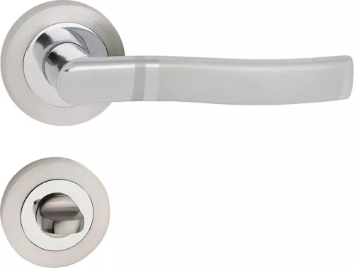 PLEJADA ajtóajtókilincs kerek rozettás szatén króm WC