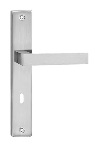 QUBIK pajzsos ajtókilincs szálcsiszolt nikkel 72 mm BB