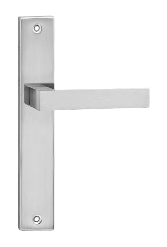 QUBIK pajzsos ajtókilincs szálcsiszolt nikkel Lyuk nélkül