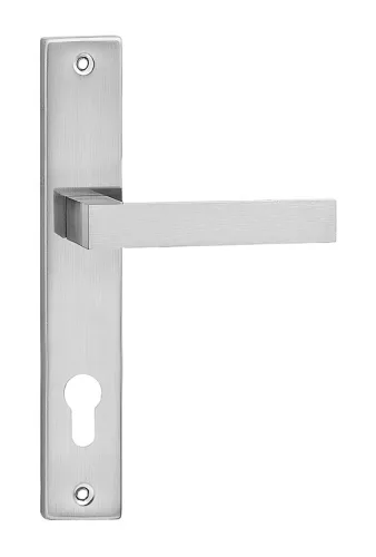 QUBIK pajzsos ajtókilincs szálcsiszolt nikkel 88 mm PZ