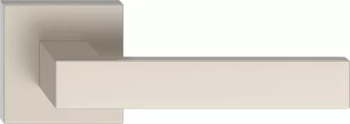 QUBIK ajtókilincs négyzet alakú K-rozettás nikkel szatén Csak kilincs felső rozettán