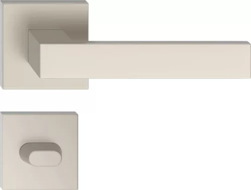 QUBIK ajtókilincs négyzet alakú K-rozettás nikkel szatén WC