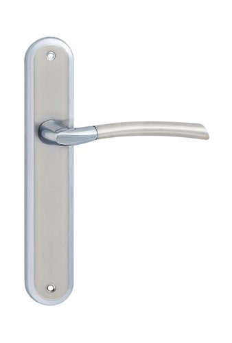 ZORBA pajzsos ajtókilincs szatén króm Lyuk nélkül