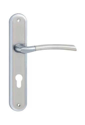 ZORBA pajzsos ajtókilincs szatén króm 92 mm PZ