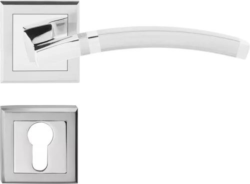 ALFA ajtóajtókilincs szögletes rozettás szatén nikkel PZ