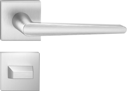 ARROW ajtóajtókilincs négyzet alakú Q-rozettás szálcsiszolt króm - CORONA PREMIUM WC