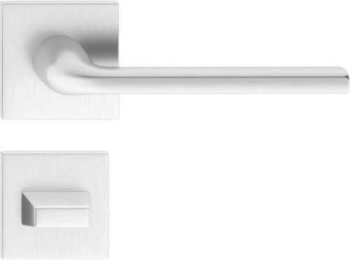 BELLA ajtóajtókilincs szögletes rozettás Q SLIM vékony szálcsiszolt króm matt WC