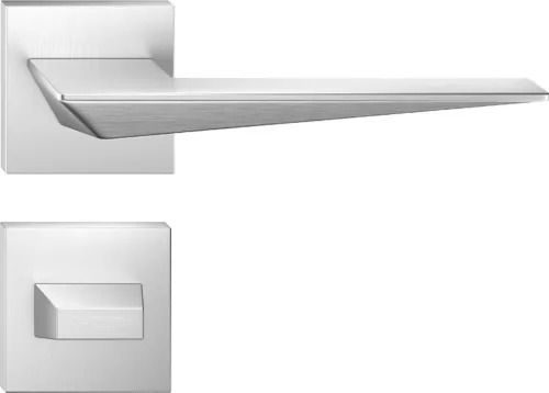 BLADE ajtóajtókilincs szögletes Q-rozettás szálcsiszolt króm - CORONA PREMIUM WC