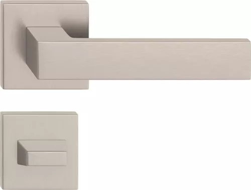 CUBE ajtóajtókilincs szögletes rozettás matt nikkel WC