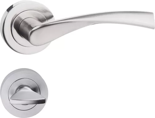 DIANA ajtókilincs kerek rozettás szálcsiszolt nikkel WC