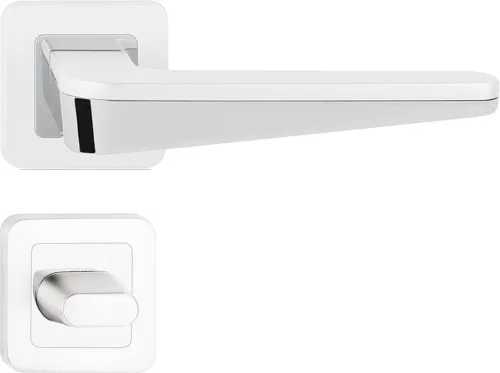 DUO/NYITOTT ajtókilincs kerek felülettel szatén ezüst WC