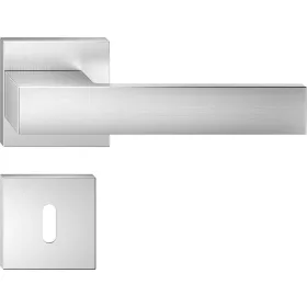   GRAND ajtóajtókilincs szögletes rozettás szálcsiszolt matt króm - CORONA PREMIUM BB