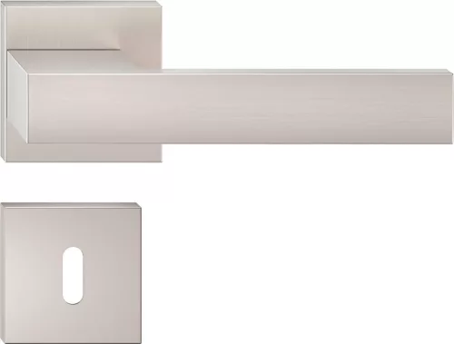 GRAND ajtókilincs szögletes rozettás matt szálcsiszolt nikkel - CORONA PREMIUM BB