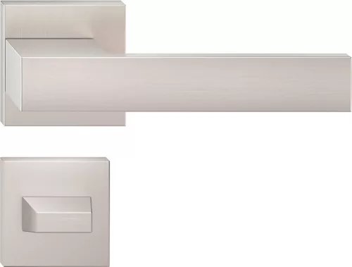 GRAND ajtókilincs szögletes rozettás matt szálcsiszolt nikkel - CORONA PREMIUM WC