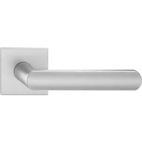   ICONA ajtóajtókilincs szögletes rozettás Q SLIM vékony szálcsiszolt króm matt - CORONA PREMIUM BB