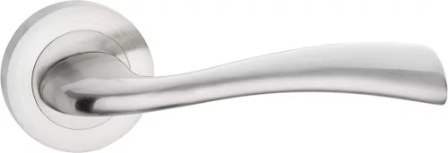 LIBRA ajtókilincs kerek rozettás szálcsiszolt nikkel Csak kilincs felső rozettán