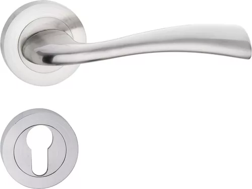 LIBRA ajtókilincs kerek rozettás szálcsiszolt nikkel PZ