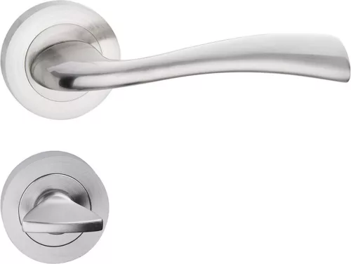 LIBRA ajtókilincs kerek rozettás szálcsiszolt nikkel WC