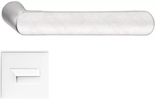 LUNA ajtóajtókilincs négyzet alakú rozettás Q SLIM vékony szálcsiszolt króm matt WC