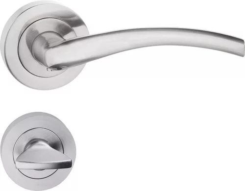 RICCO ajtókilincs kerek rozettás szálcsiszolt nikkel WC