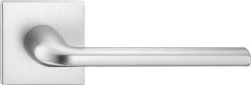 SCANDI ajtóajtókilincs négyzet alakú rozettás Q SLIM vékony szálcsiszolt króm matt - CORONA PREMIUM,