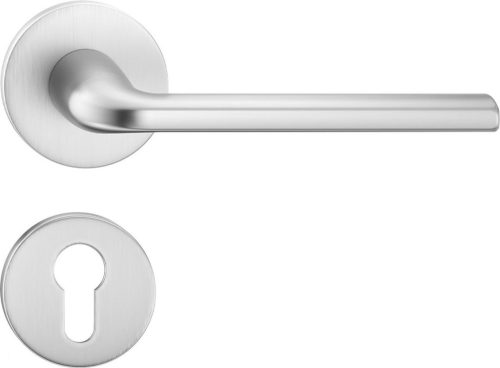 SCANDI ajtókilincs kerek rozettás R SLIM vékony szálcsiszolt króm matt - CORONA PREMIUM PZ